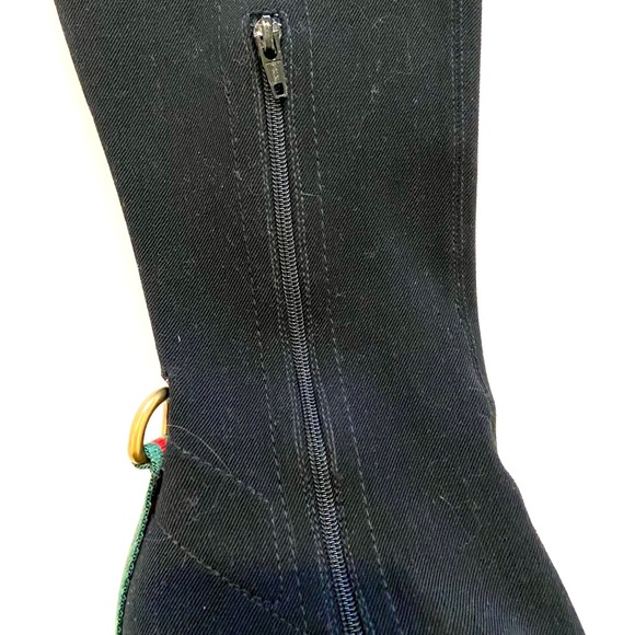 Gucci Web D Ring Black Tall Boots - Stretch - Picture 16 of 16
